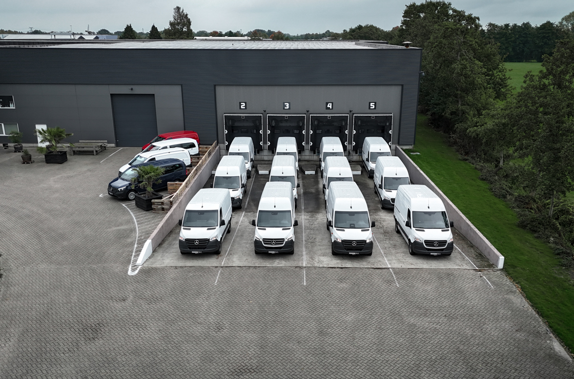 Bedrijfswagens voor de showroom 