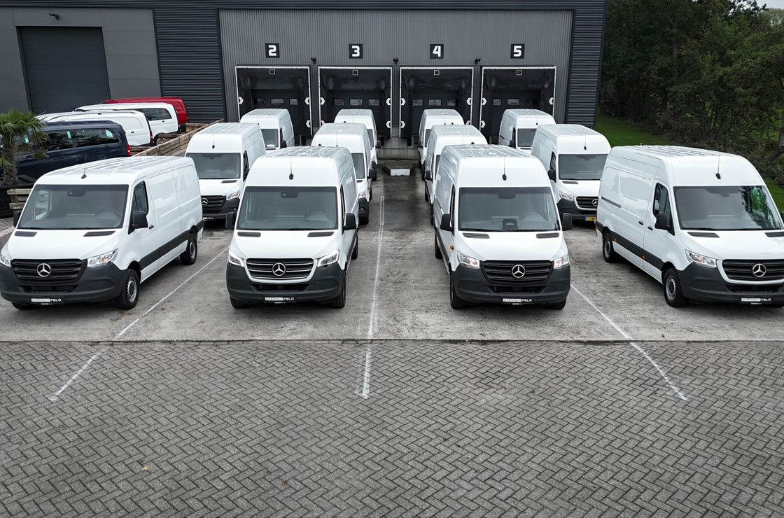 Bedrijfswagens voor de showroom 